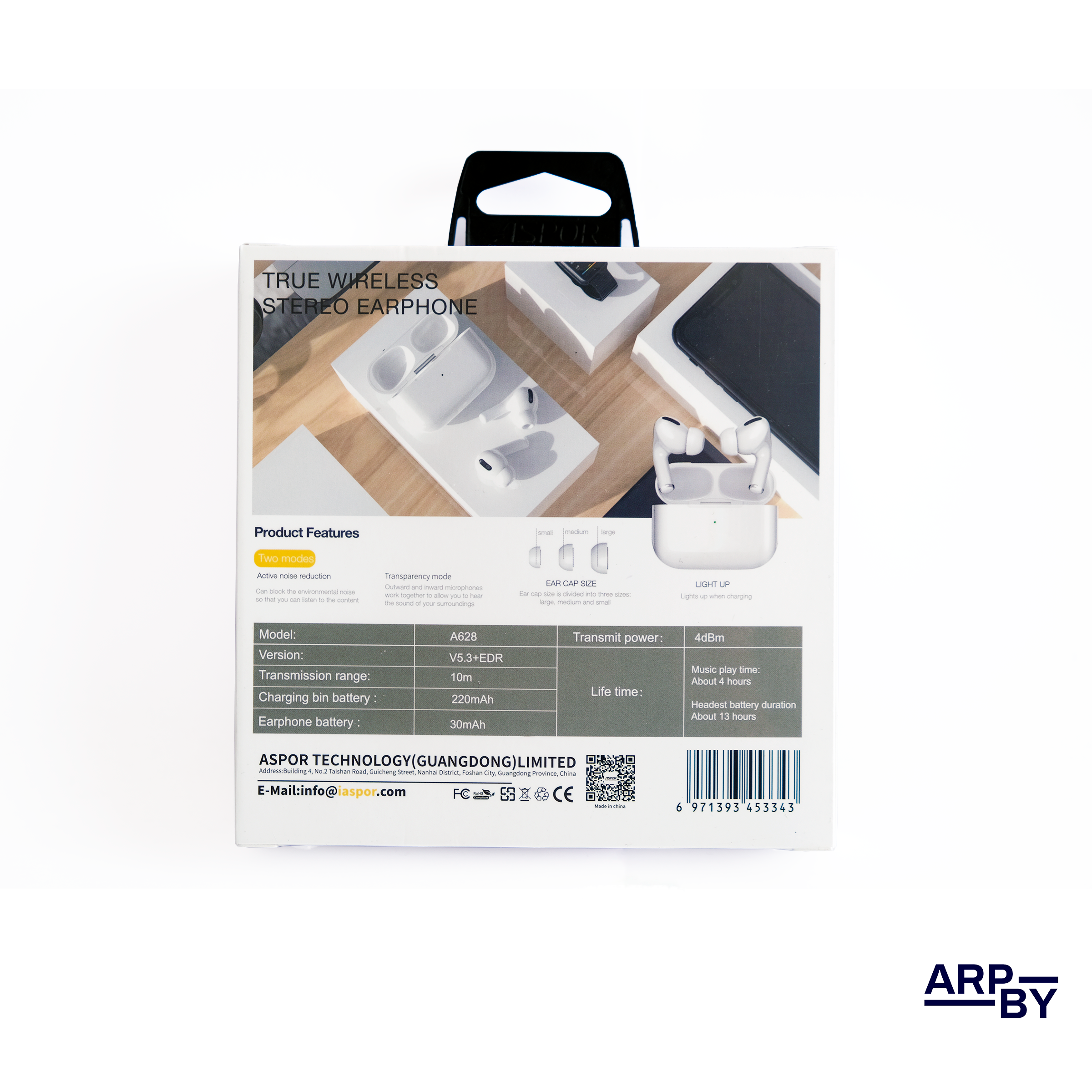 Auricular Earbud A628 Wireless ANC Branco Auricular Earbud A628 Wireless ANC Branco